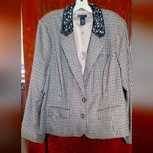 Lane Bryant Brown Houndstooth Embellished Blazer
